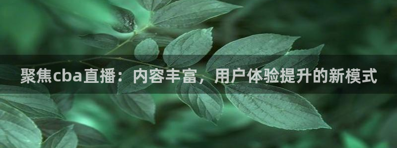 柠檬直播间：聚焦cba直播：内容丰富，用户体验提升的新模式